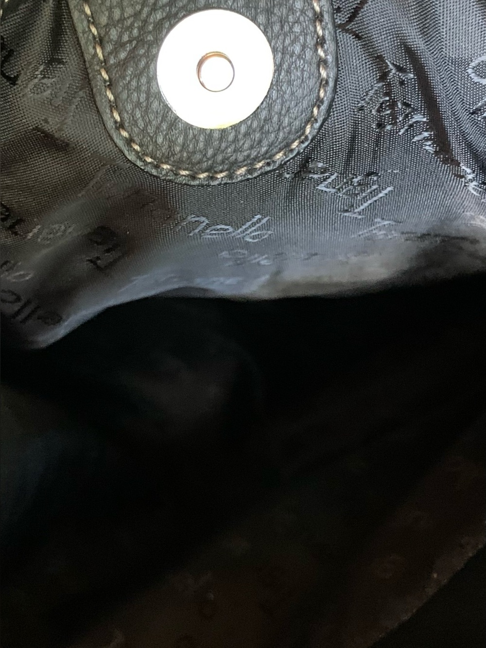 Tignanello Large Black Pebbled Leather Hobo Shoulder Bag Tote - Picture 14 of 16